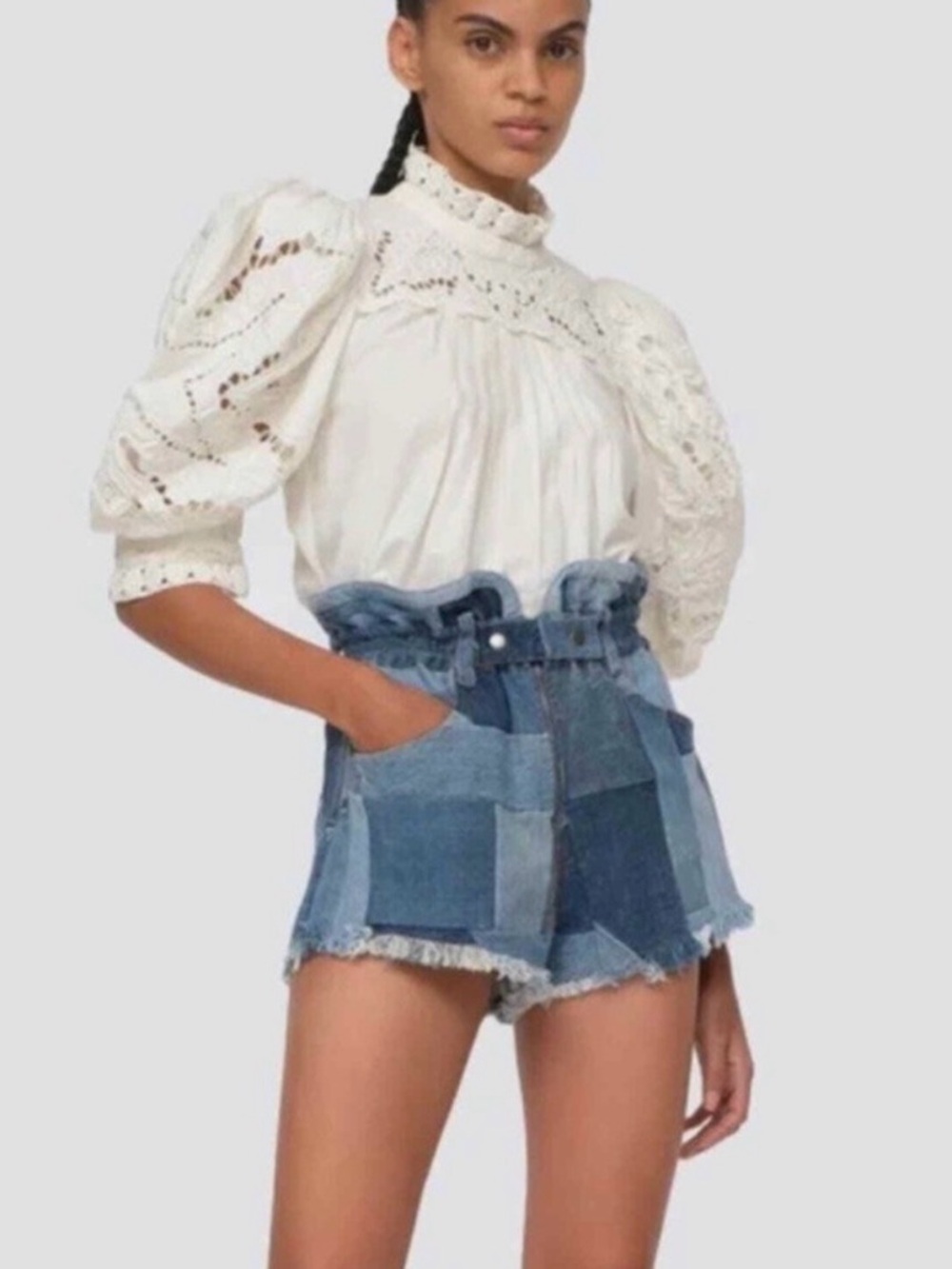 Sea New York Diego patchwork denim shorts